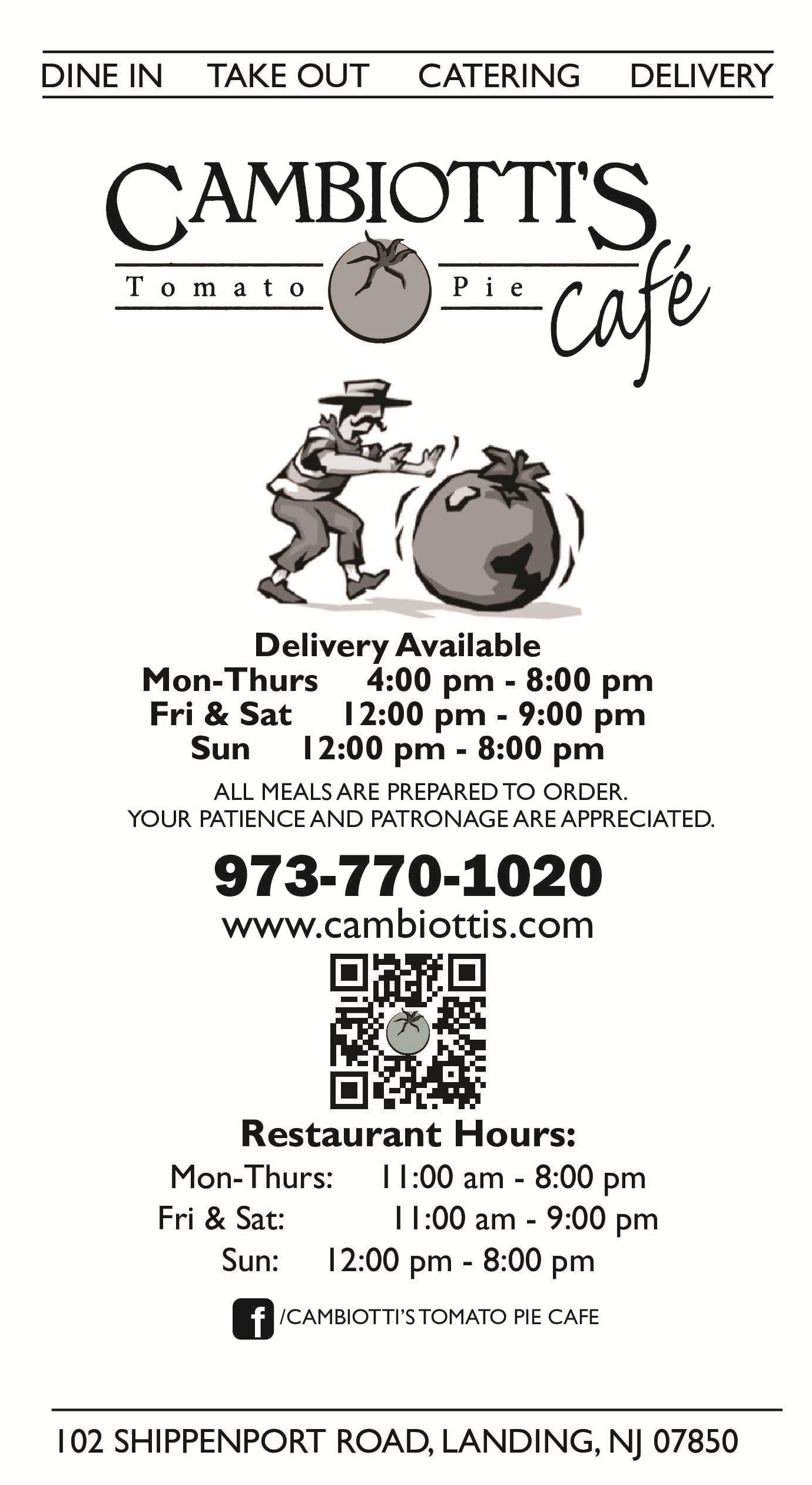 CAMBIOTTIS TAKEOUT MENU 2025 1