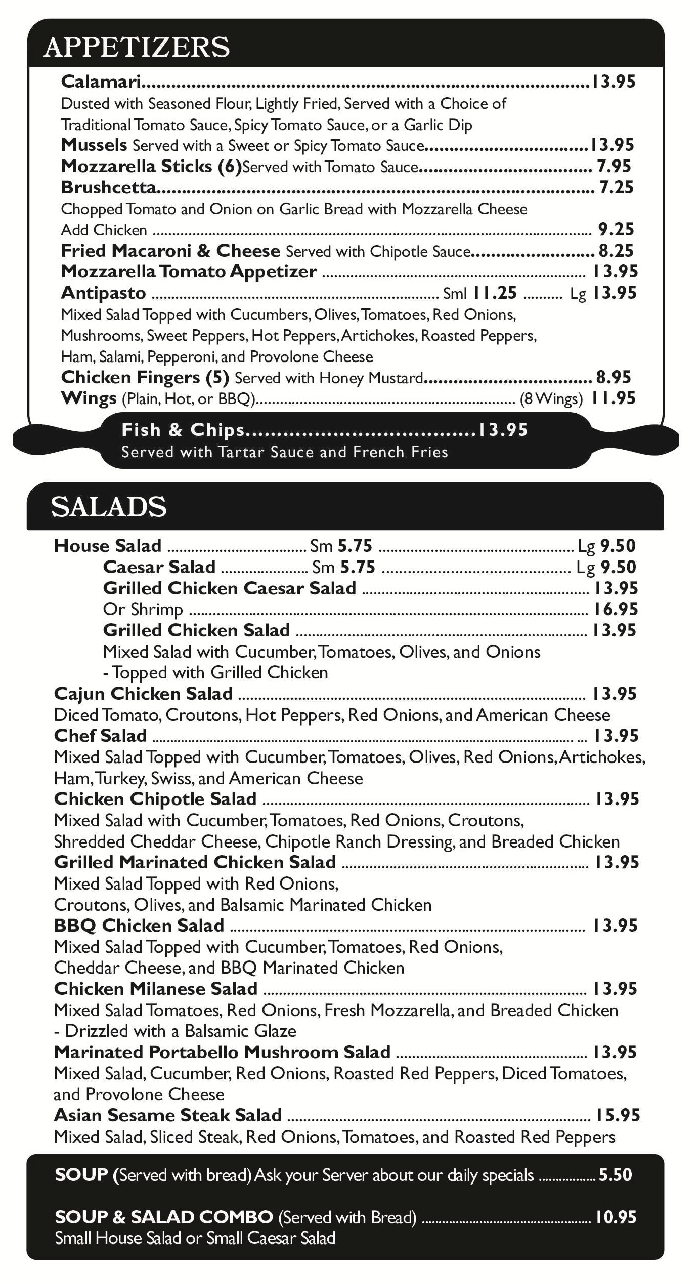 CAMBIOTTIS TAKEOUT MENU 2025 2