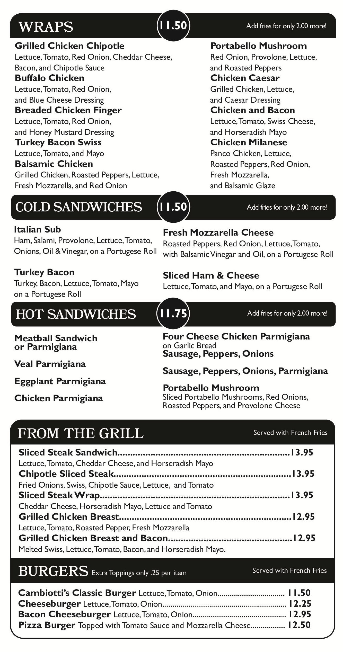 CAMBIOTTIS TAKEOUT MENU 2025 5